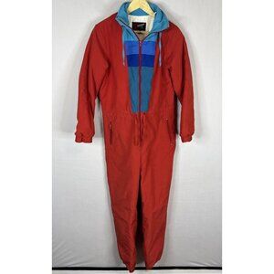 Vintage 70s 80s MaxWest Red Ski Suit One Piece Snowsuit Retro Canada Women  12